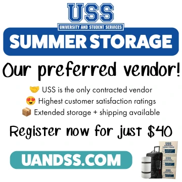 A neatly organized summer storage flyer with colorful graphics