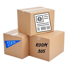illustration of three moving boxes